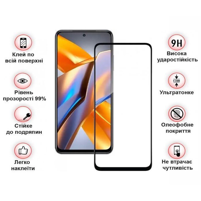 Скло захисне BeCover Poco M5s Black (709252) зображення 4