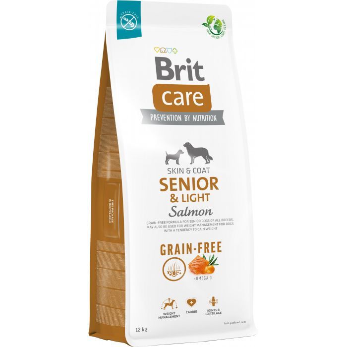 Сухий корм для собак Brit Care Dog Grain-free Senior&Light з лососем 1 кг (8595602558940)