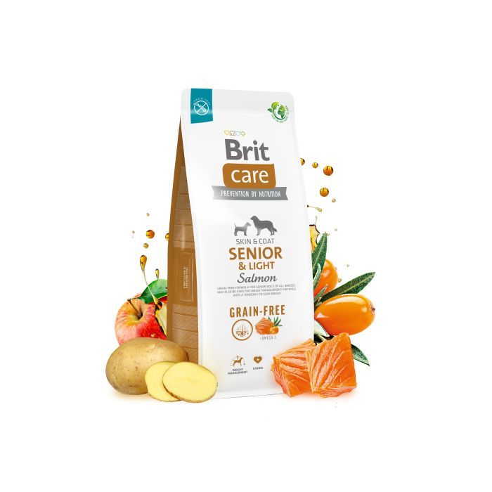 Сухий корм для собак Brit Care Dog Grain-free Senior&Light з лососем 1 кг (8595602558940) зображення 2