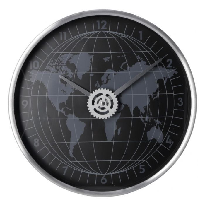 Настенные часы Optima World металлический, черный (O52092)