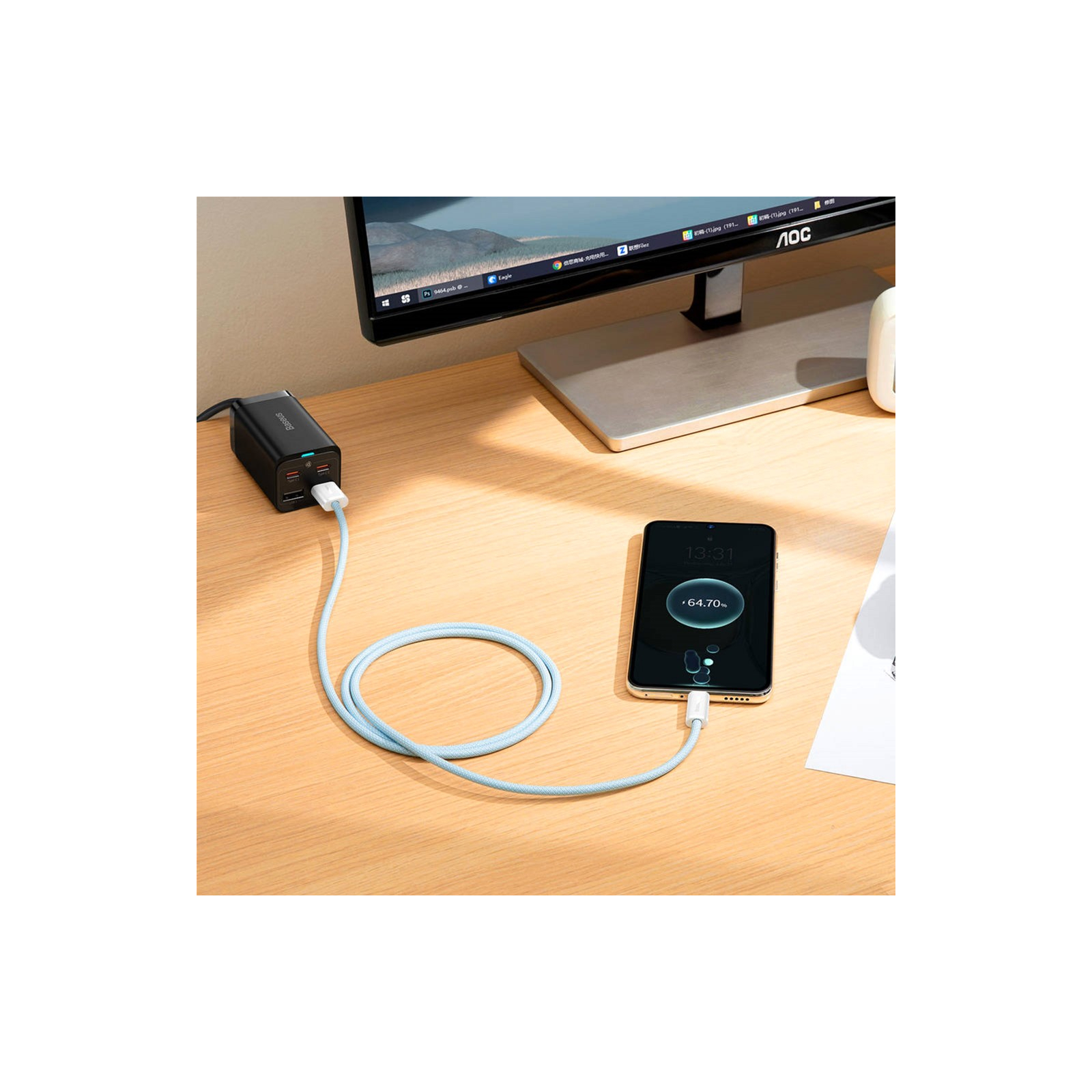 Дата кабель USB 2.0 AM to Type-C 1.0m 5A White Baseus (CALD000602) зображення 4
