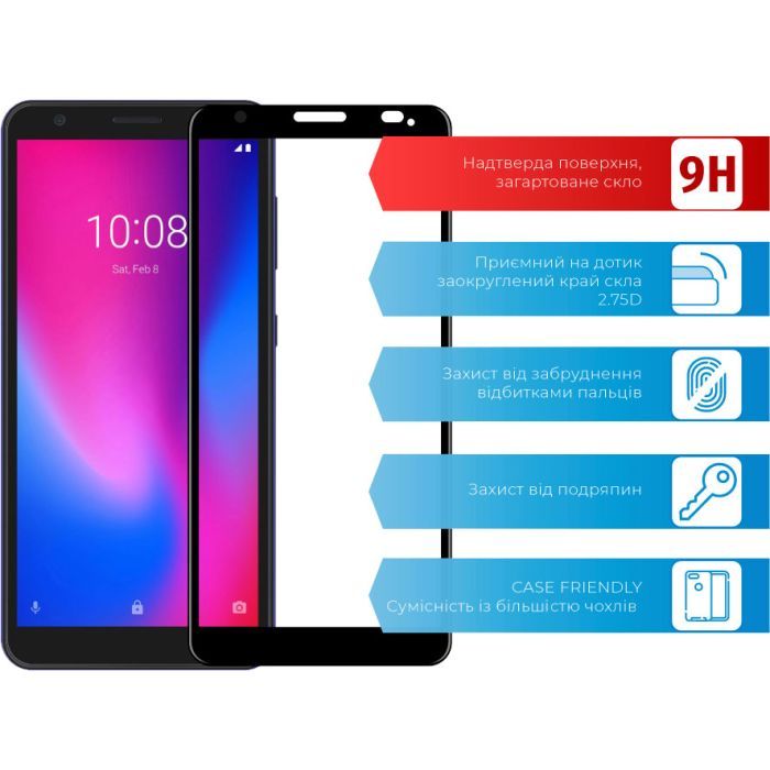 Скло захисне ACCLAB Full Glue ZTE A3 2020 (1283126508929) зображення 2