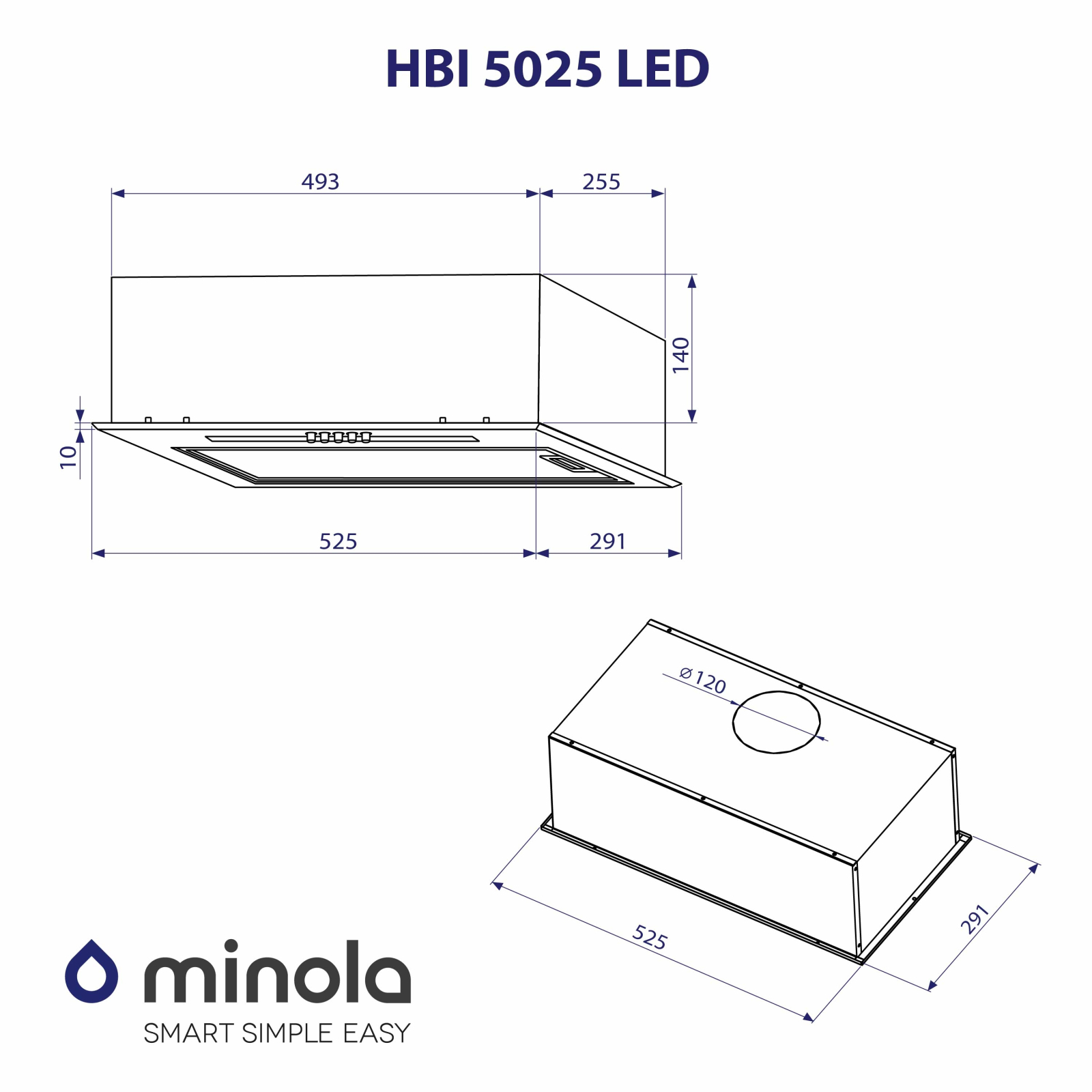 Витяжка кухонна Minola HBI 5025 I LED зображення 11