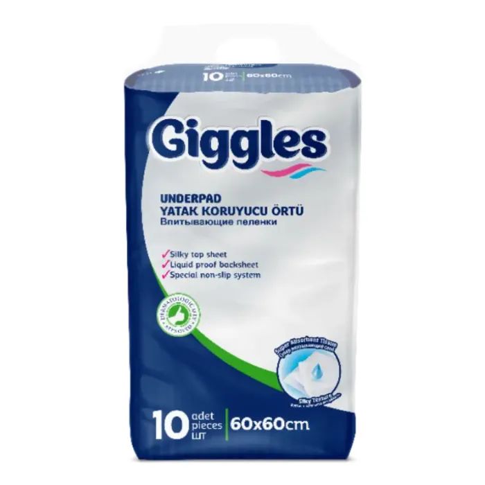 Пеленки для младенцев Giggles 60х60 см 10 шт (8680131205042)