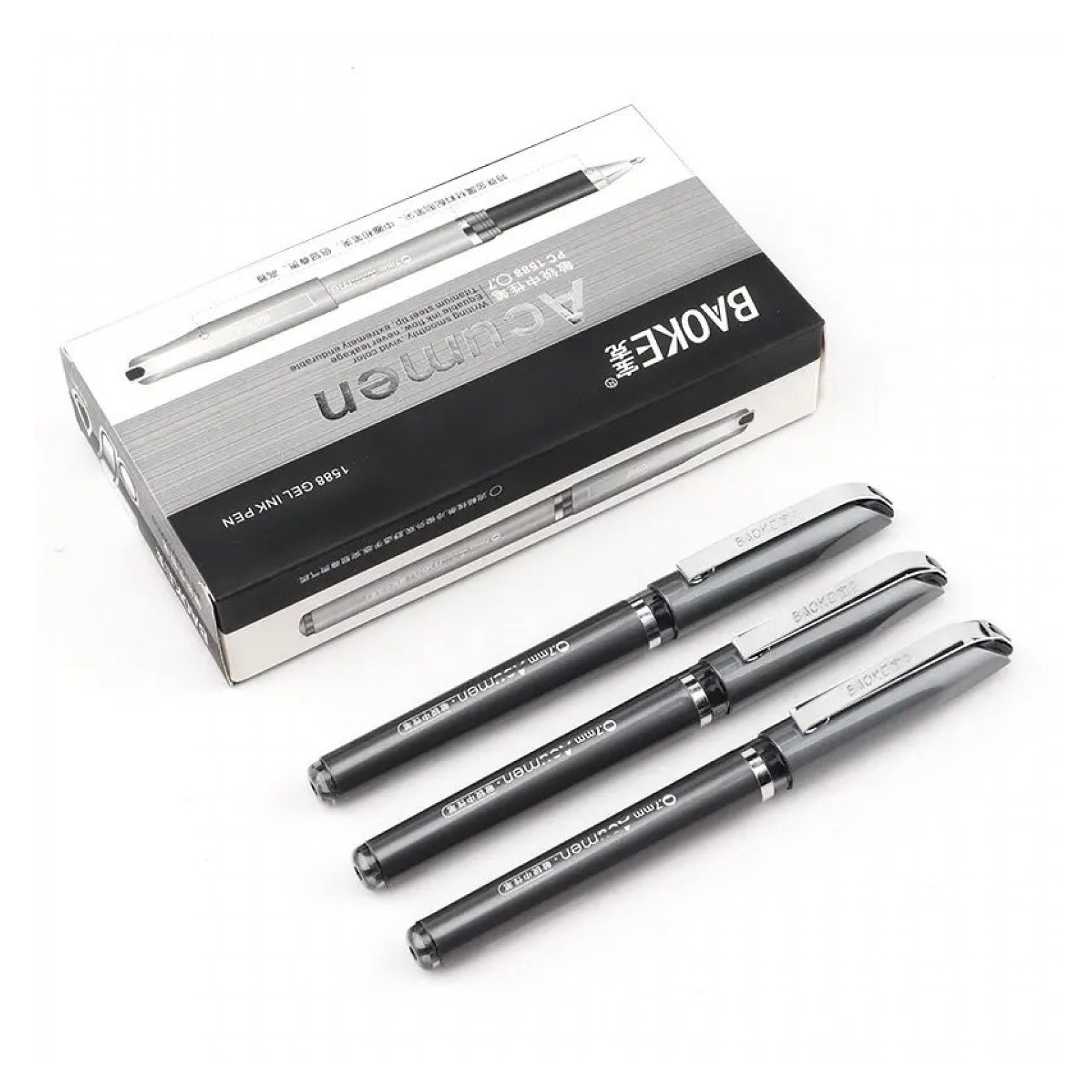 Ручка гелевая Baoke Acumen 0.7 мм, черная (PEN-BAO-PC1588-B) изображение 2