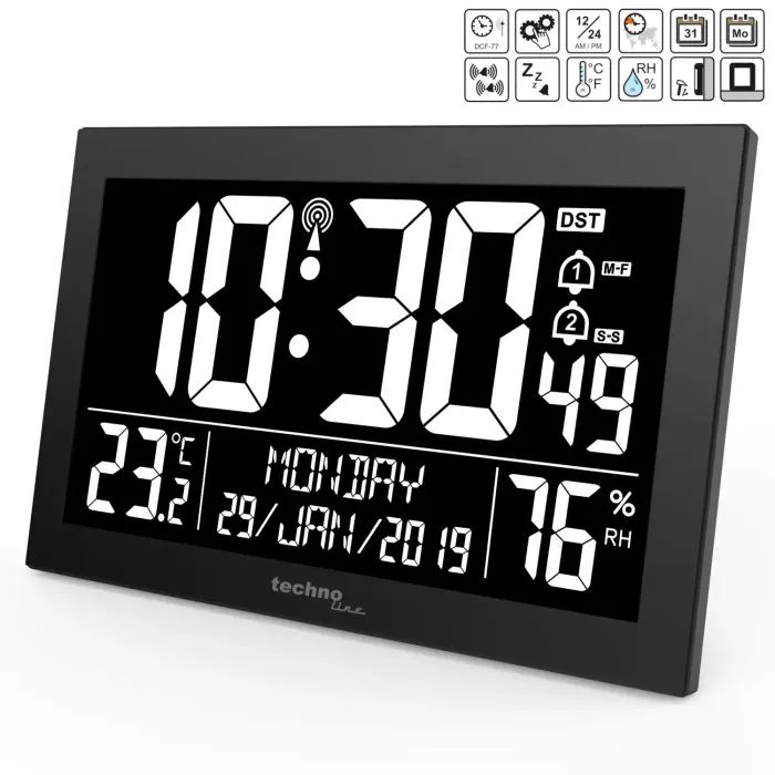 Настенные часы Technoline WS8017 Black (DAS301334) изображение 3