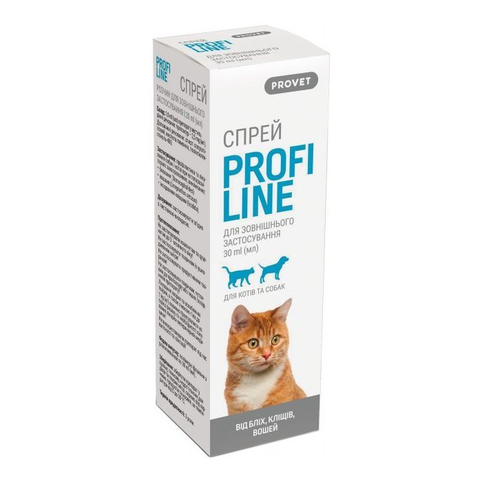 Спрей для животных ProVET Profiline инсектоакарицид для кошек и собак 30 мл (4823082430864)