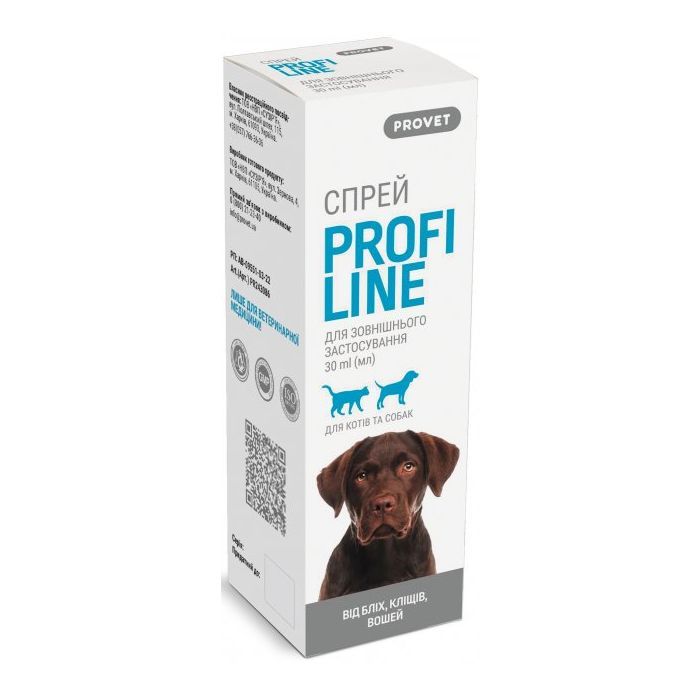Спрей для животных ProVET Profiline инсектоакарицид для кошек и собак 30 мл (4823082430864) изображение 2