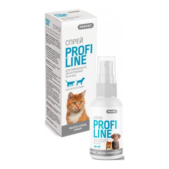 Спрей для животных ProVET Profiline инсектоакарицид для кошек и собак 30 мл (4823082430864) изображение 3