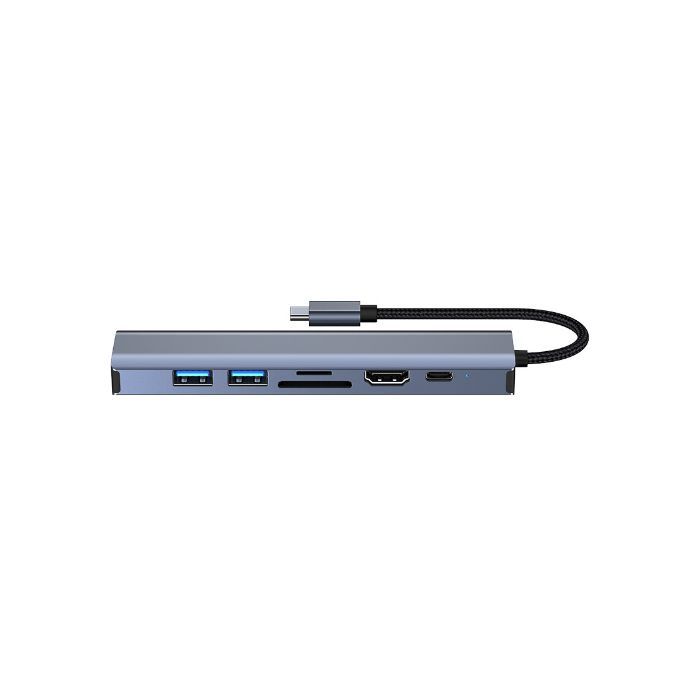 Концентратор Dynamode 7-in-1 USB-C to HDTV 4K/30Hz, 2хUSB3.0, RJ45, USB-C PD 100W, SD/MicroSD (BYL-2303) зображення 4