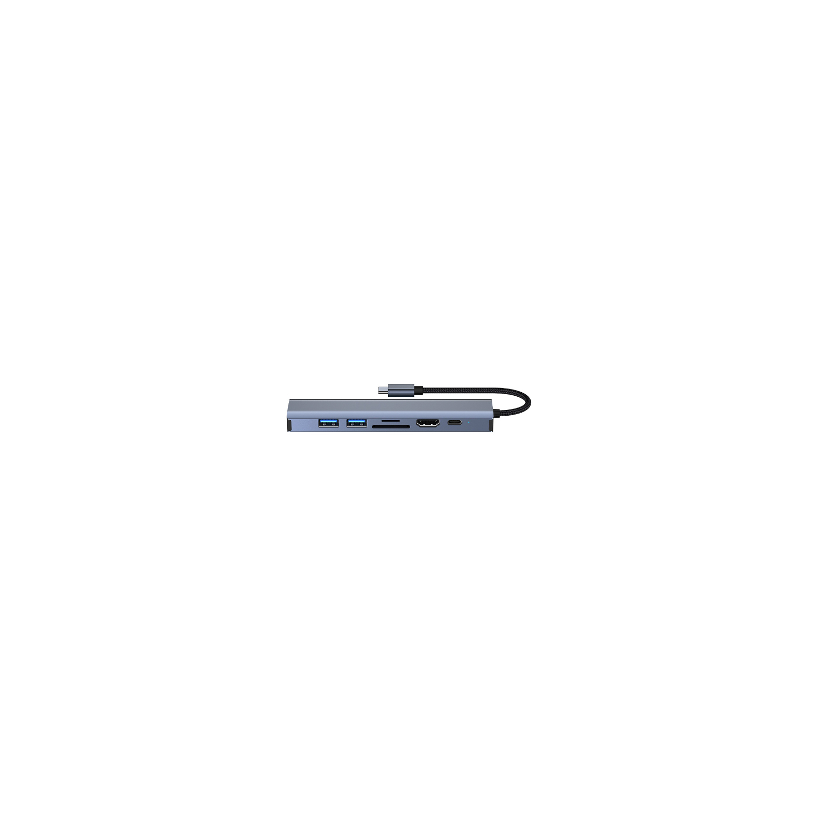 Концентратор Dynamode 7-in-1 USB-C to HDTV 4K/30Hz, 2хUSB3.0, RJ45, USB-C PD 100W, SD/MicroSD (BYL-2303) зображення 4