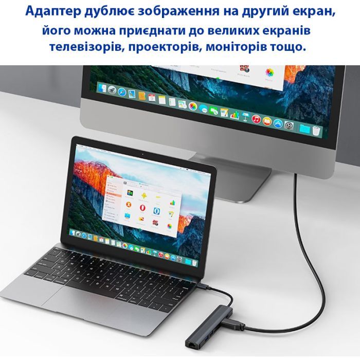 Концентратор Dynamode 7-in-1 USB-C to HDTV 4K/30Hz, 2хUSB3.0, RJ45, USB-C PD 100W, SD/MicroSD (BYL-2303) зображення 6