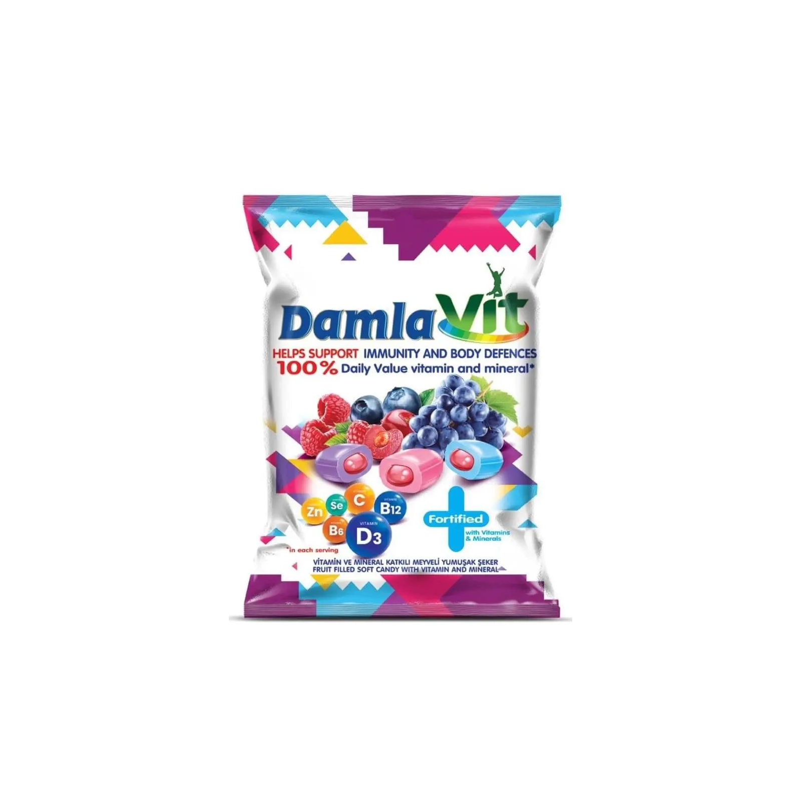 Конфета Tayas Damla Vit с фруктовым наполнителем, витаминами и минералами 90 г (1780212)
