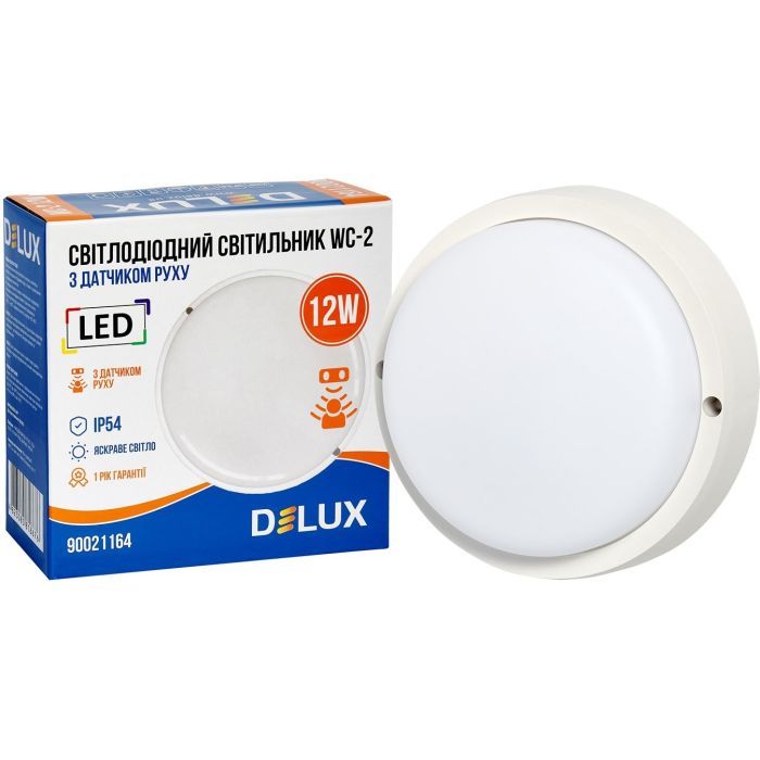 Світильник Delux WC-2 12 Вт 5000K IP54 з датчиком руху (90021164) зображення 2