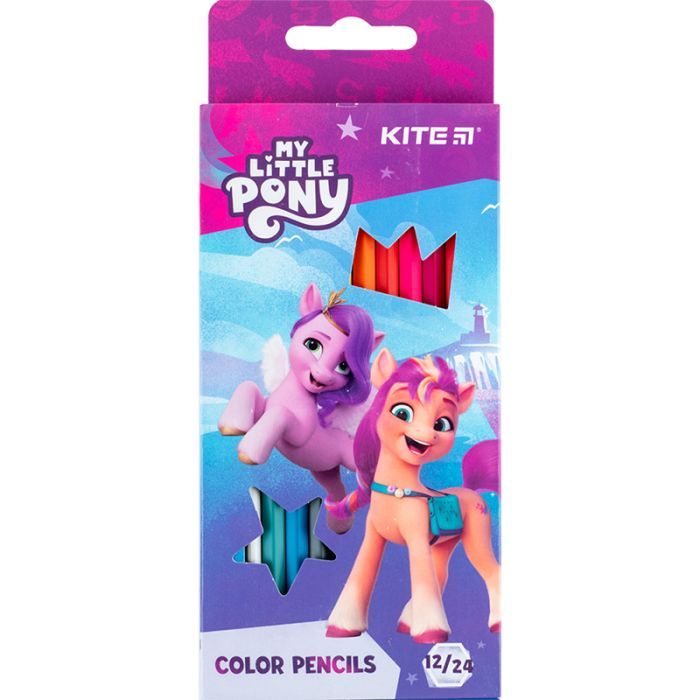 Карандаши цветные Kite My Little Pony двухсторонние, 12 цветов (LP24-054)
