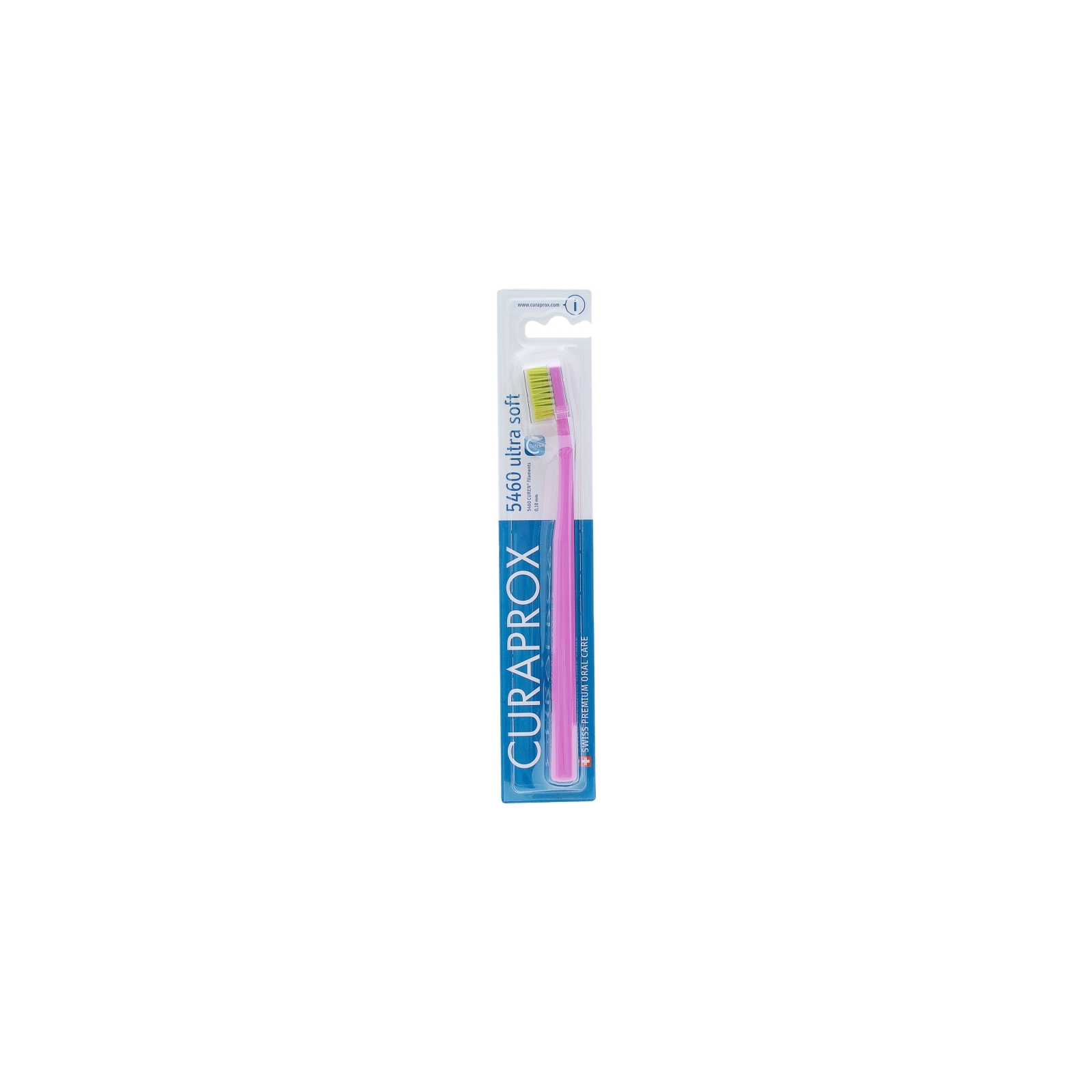 Зубная щетка Curaprox CS 5460 Ultra Soft Ультрамягкая D 0.10 мм Розовая с салатовой щетиной (CS 5460-11)