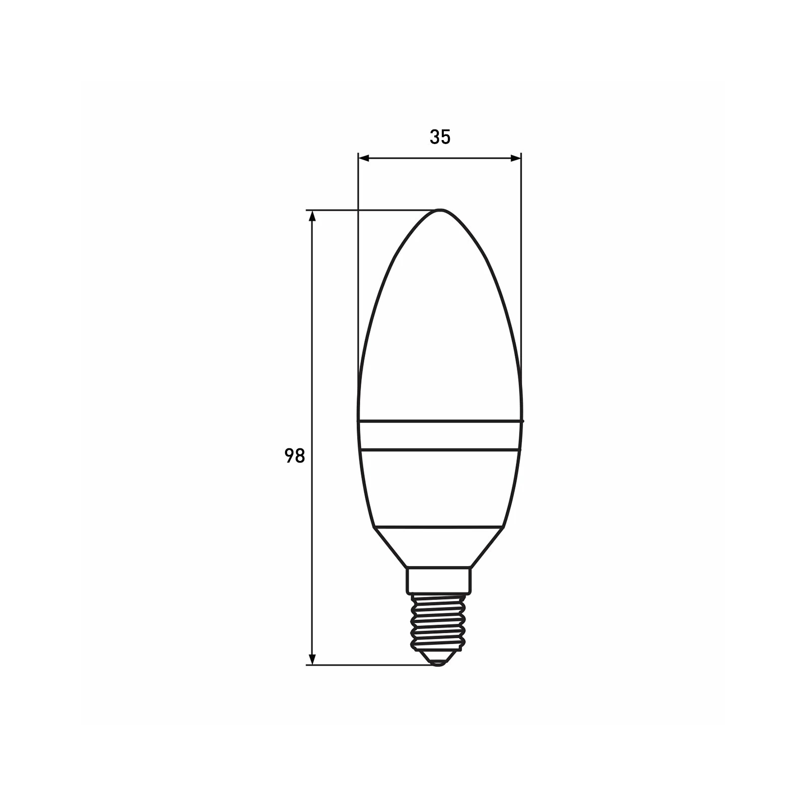 Лампочка Eurolamp LED CL 6W 620 Lm E14 3000K deco 2шт (MLP-LED-CL-06143(Amber)) изображение 3