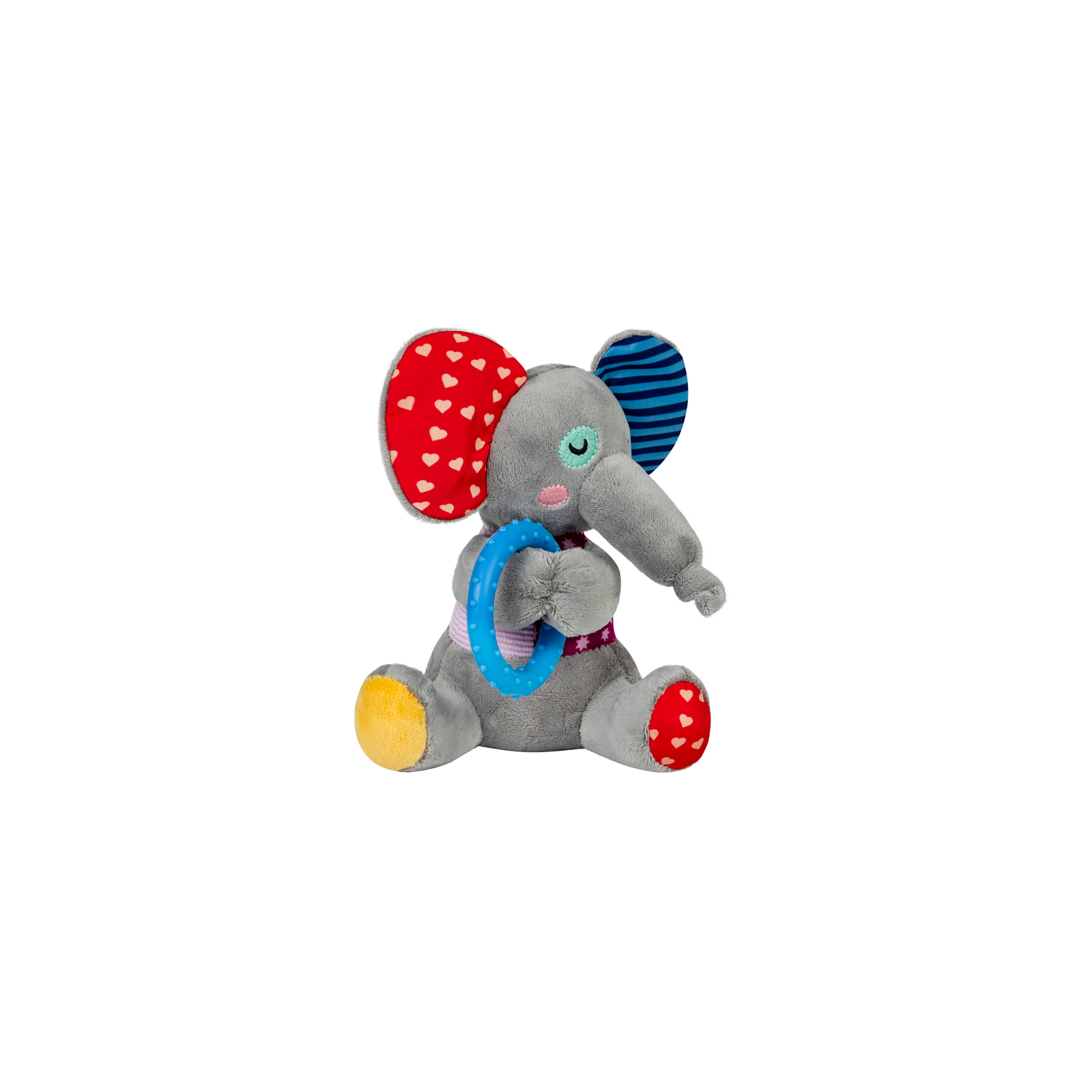 Іграшка для собак GiGwi Plush Слоненя з кільцем та пищалкою 16 см (2256)