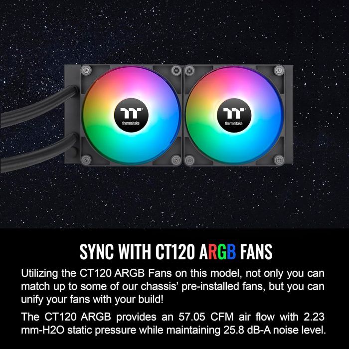 Система жидкостного охлаждения ThermalTake TH240 V2 ARGB Sync (CL-W361-PL12SW-A) изображение 11