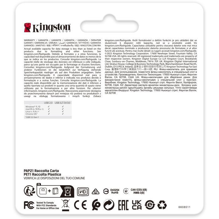 USB флеш накопитель Kingston 512GB DataTraveler SE9 G3 Gold USB 3.2 (DTSE9G3/512GB) изображение 6