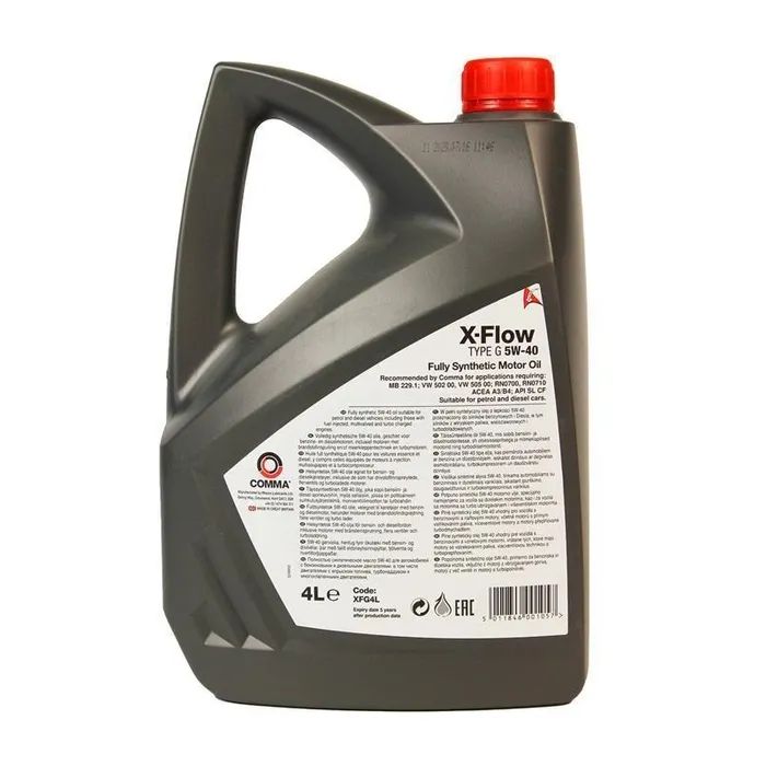 Моторное масло Comma X-FLOW TYPE G 5W-40-4л (XFG4L) изображение 2