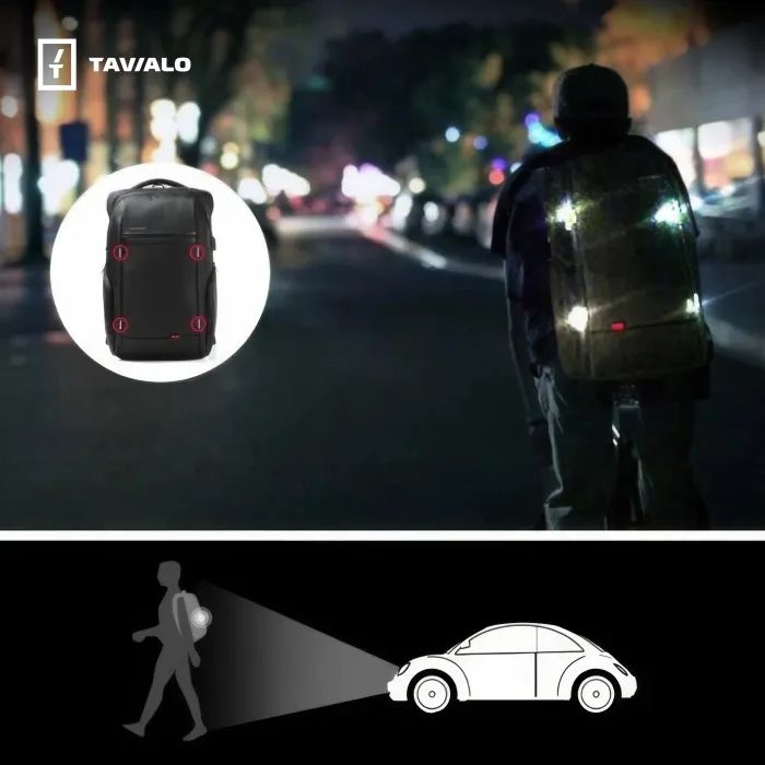 Рюкзак для ноутбука Tavialo 15.6" Smart TB20-1 black, 20л, 46х31х19см (TB20-124BL) изображение 12