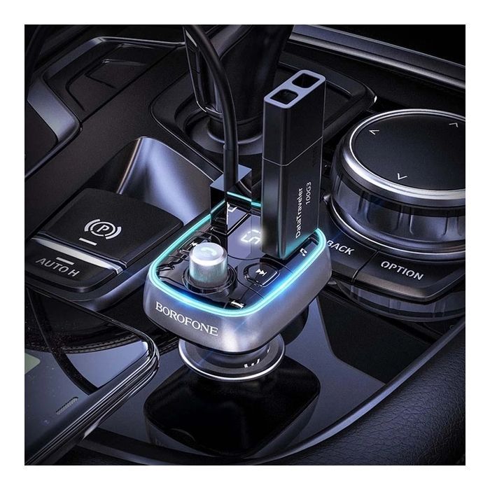 FM модулятор BOROFONE BC32, Black, Box изображение 6