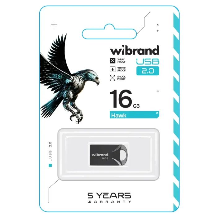 USB флеш накопичувач Wibrand 32GB Hawk Black USB 2.0 (WI2.0/HA32M1B) зображення 2
