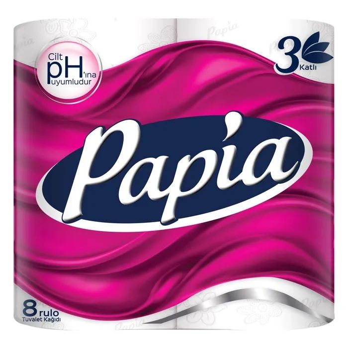 Туалетний папір Papia 3 шари 8 рулонів (8690536010028)