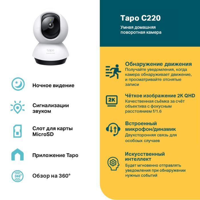 Камера видеонаблюдения TP-Link TAPO C220 (TAPO-C220) изображение 3