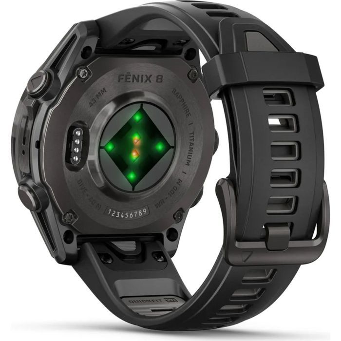 Смарт-часы Garmin fenix 8 43mm, AMOLED, Saph, CrbnGry Ti/Blk, Blk/PebblGryBnd, (010-02903-21) изображение 6