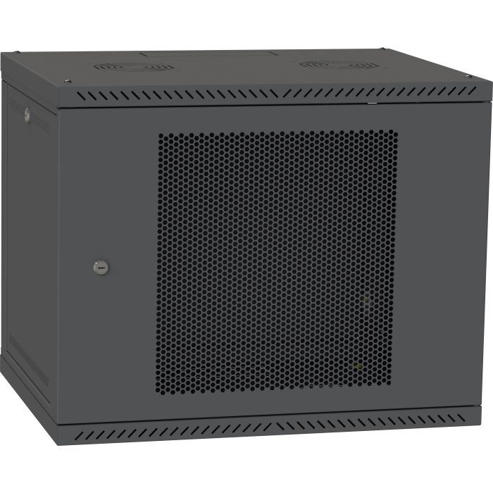 Шкаф настенный Ipcom 12U 19" 600x600 RAL9005 (СН-12U-06-06-ДП-1)