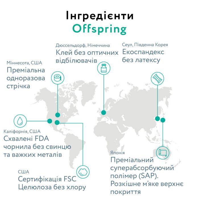 Подгузники Offspring Fun Figures Размер M 6-11 кг 42 шт (DP-OI-FAP-M42P-FFG) изображение 8