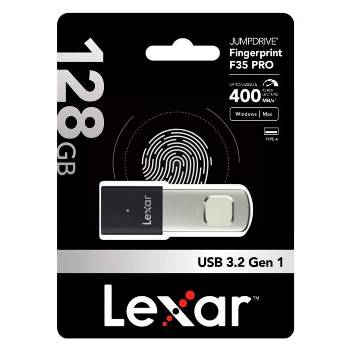 USB флеш накопитель Lexar 128GB JumpDrive Fingerprint F35 Pro USB 3.2 (LJDF35P128G-RNBNG) изображение 6