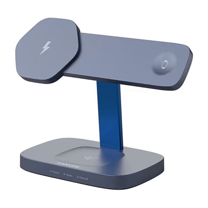 Зарядний пристрій Canyon wireless charger HEXAGON WCS-310 3in1 LightGrey/Orange (CNS-WCS310LGOR) зображення 2