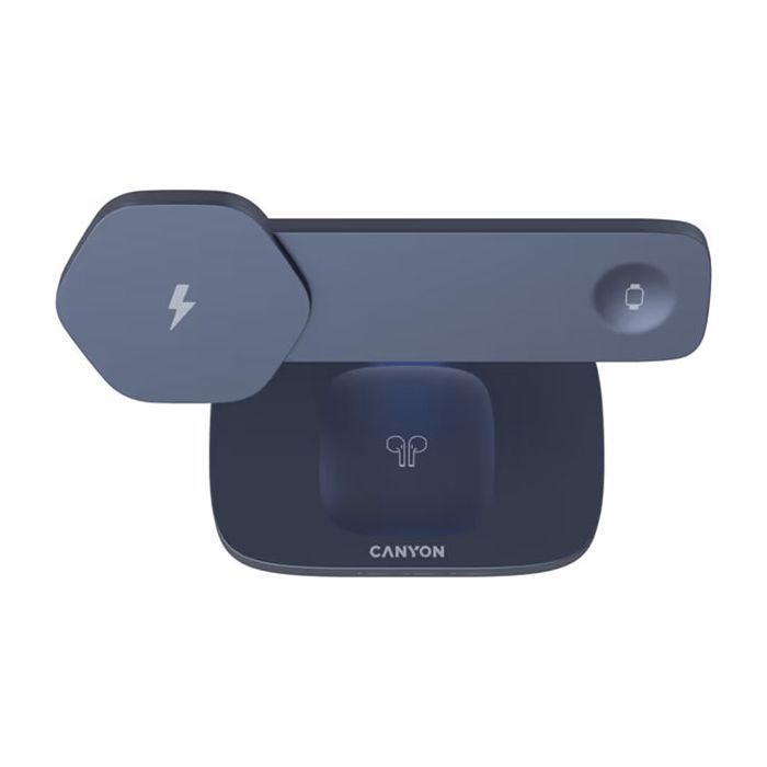 Зарядний пристрій Canyon wireless charger HEXAGON WCS-310 3in1 LightGrey/Orange (CNS-WCS310LGOR) зображення 4