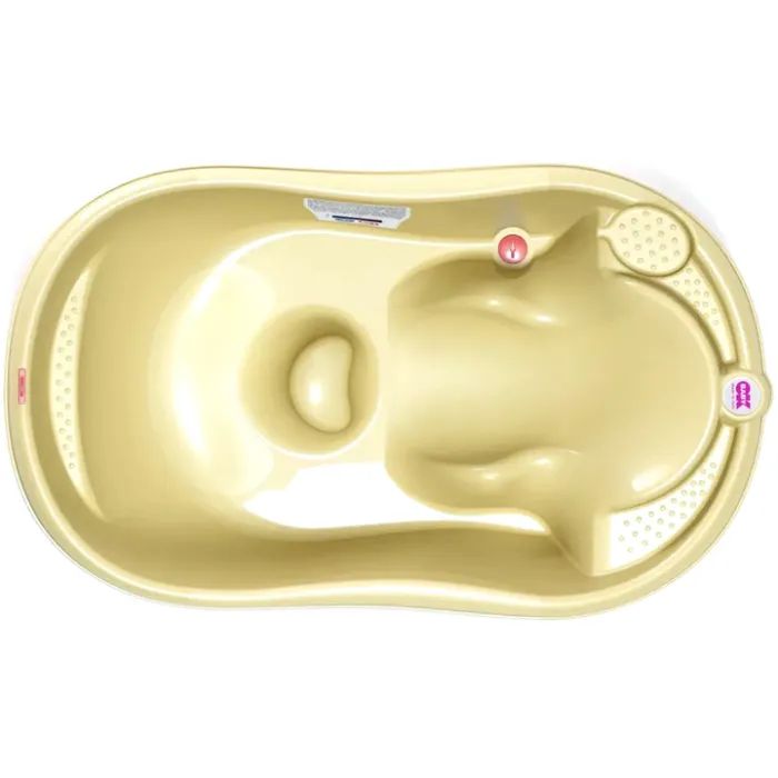 Ванночка Ok Baby Onda с анатомической горкой и термодатчиком, желтый (38231300) изображение 2