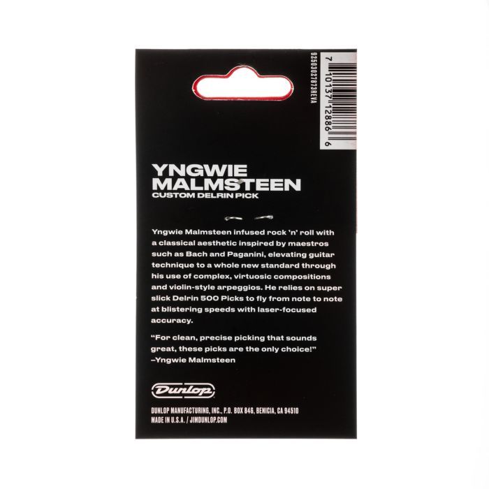Медіатор Jim Dunlop Yngwie Malmsteen 1.14mm 6 шт. (YJMP03YL) зображення 5