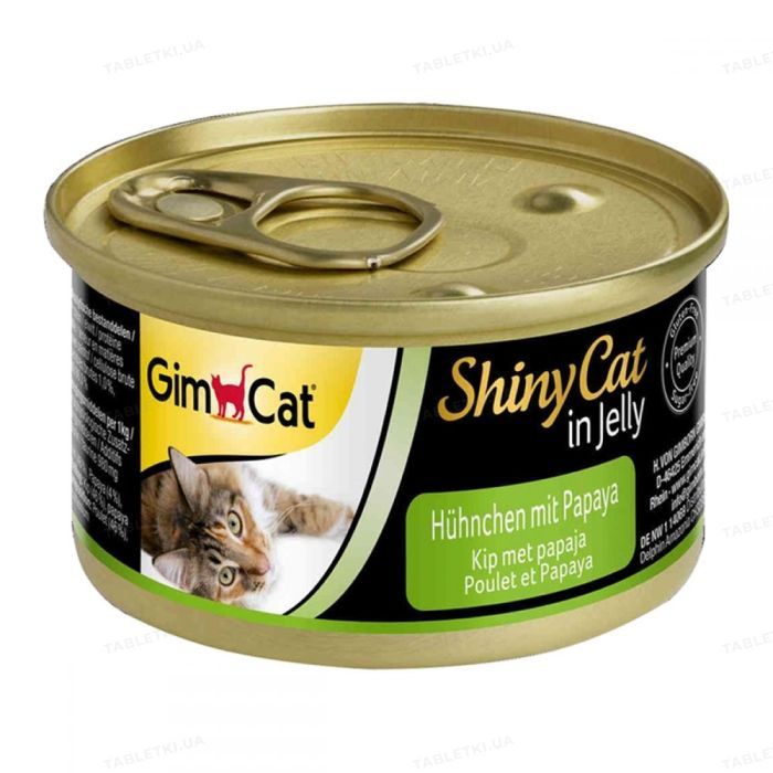 Консервы для кошек GimCat Shiny Cat С курицей и папайей 70 г (4002064413587)