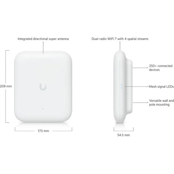 Точка доступа Wi-Fi Ubiquiti UniFi 7 Outdoor (U7-Outdoor) изображение 12