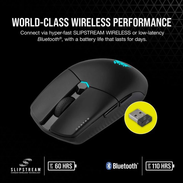 Мышка Corsair Katar Elite Wireless Black (CH-931C111-EU) изображение 9