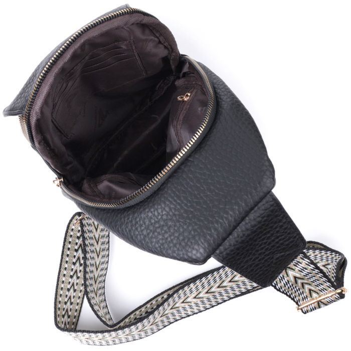 Сумка Vintage Из крупнозернистой экокожи Черная (22763) изображение 8