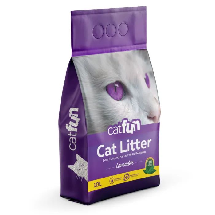 Наповнювач для туалету Catfun бентонітовий з ароматом лаванди 10 л (8683655071483)