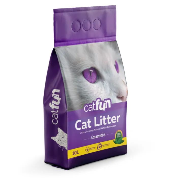 Наполнитель для туалета Catfun бентонитовый с ароматом лаванды 10 л (8683655071483)
