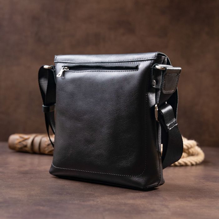 Сумка Grande Pelle В гладкой коже Черная (11333) изображение 10