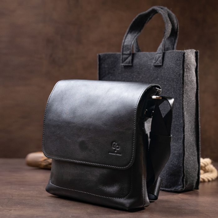 Сумка Grande Pelle В гладкой коже Черная (11333) изображение 12