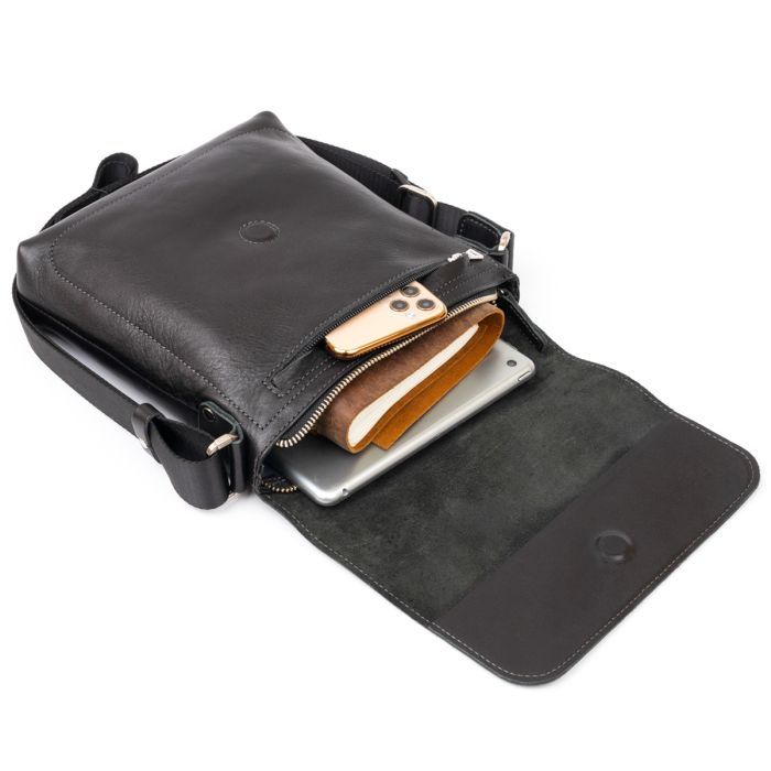 Сумка Grande Pelle В гладкой коже Черная (11333) изображение 3