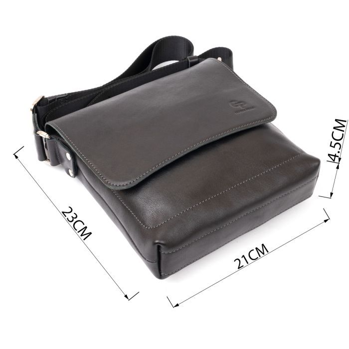 Сумка Grande Pelle В гладкой коже Черная (11333) изображение 4