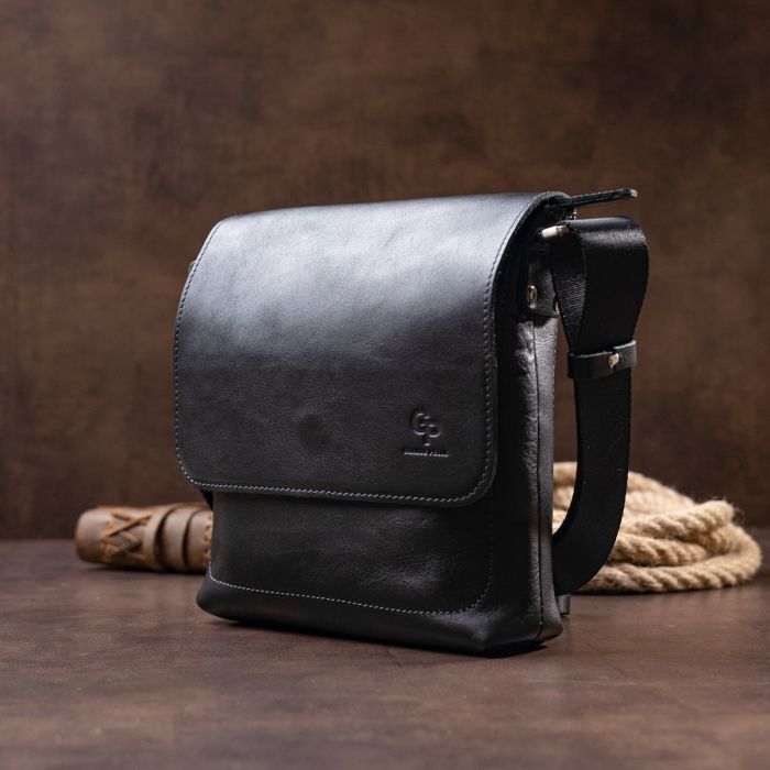 Сумка Grande Pelle В гладкой коже Черная (11333) изображение 9