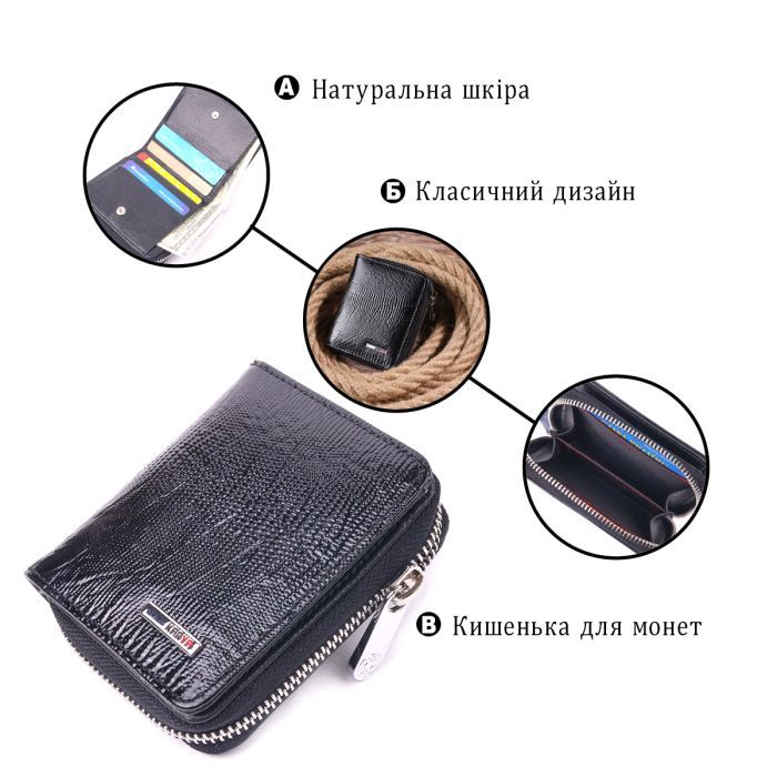 Гаманець Karya З натуральної шкіри Чорний (21411) зображення 3